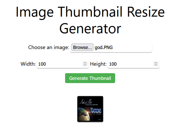 Image Thumbnail Resize Generator Tool