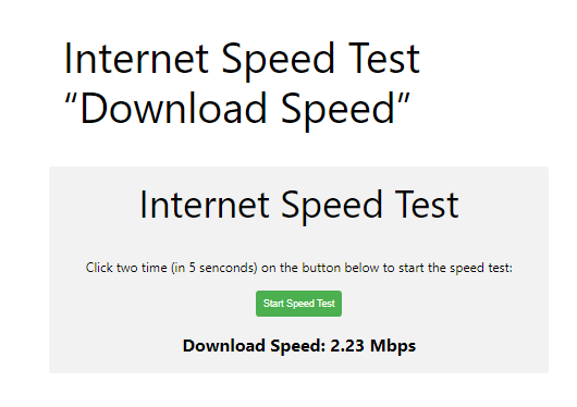Internet Speed Test tool Download Speed