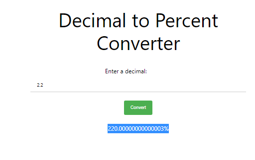 Online Convert Decimal to Percent