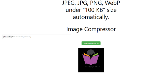 Online Image Compress JPEG, JPG, PNG, WebP under 100 KB size