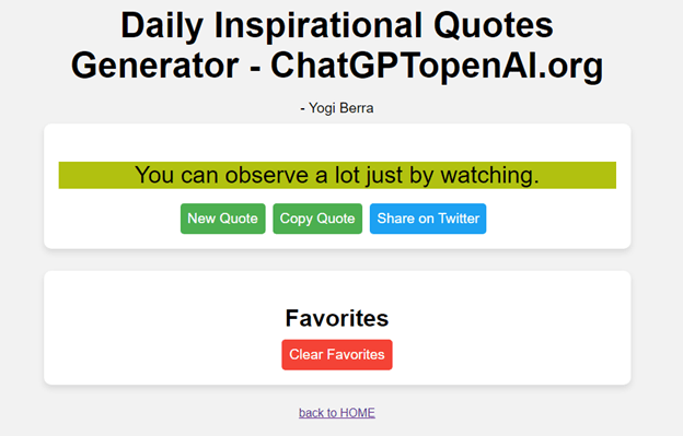 Daily Inspirational Quotes Generator